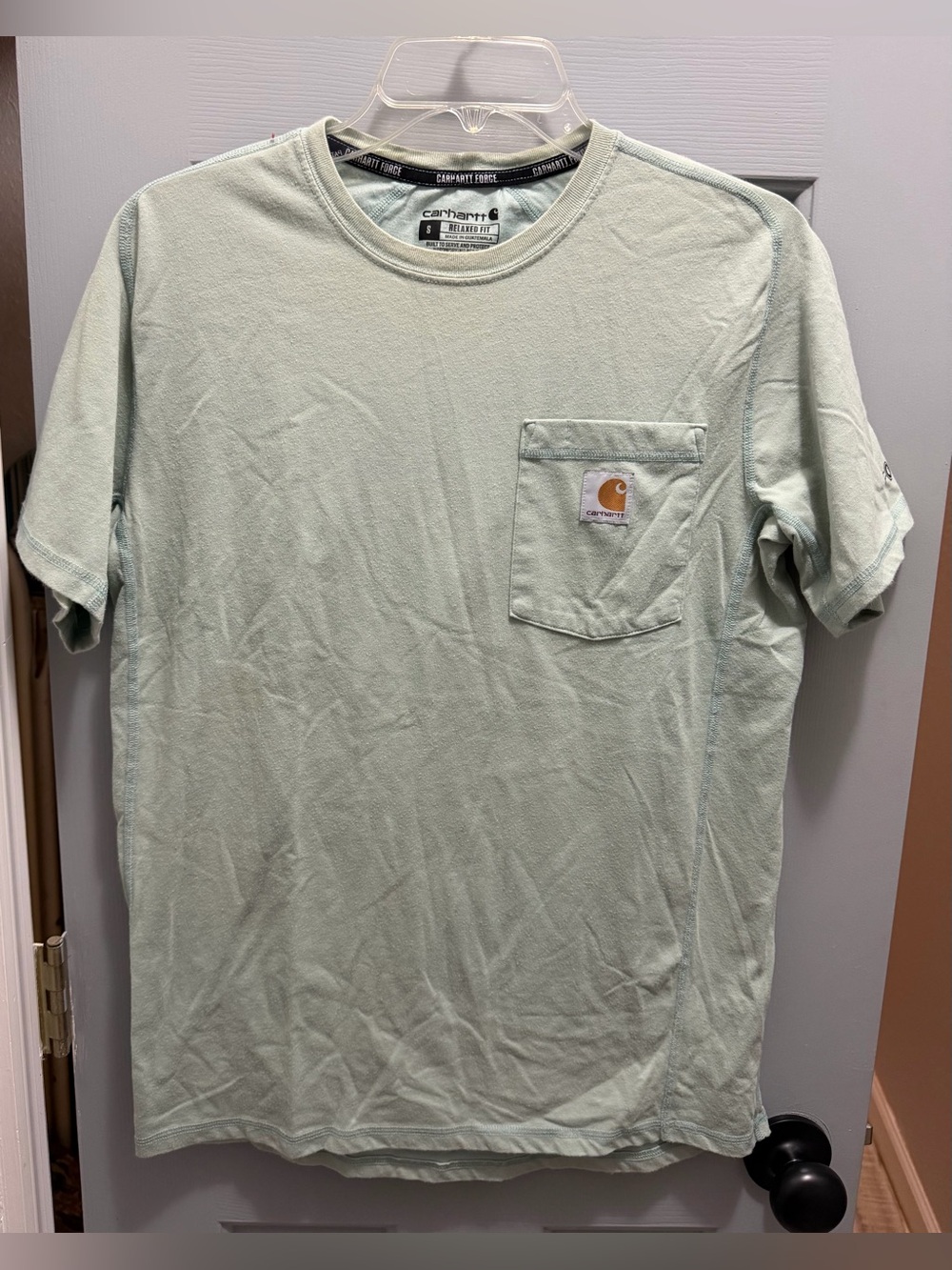 Carhartt Men's Force Relaxed Fit Short Sleeve Pocket T-Shirt Size Small Green